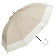 長傘 日傘 晴雨兼用 遮光 切り継ぎロング 55cm 手開き式 遮光率100% UVカット率100% ベージュ 81-13439-101BE
