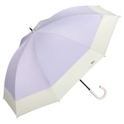 長傘 日傘 晴雨兼用 遮光 切り継ぎロング 55cm 手開き式 遮光率100% UVカット率100% ラベンダー 81-13439-101LV