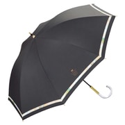 長傘 日傘 晴雨兼用 遮光 ニュアンスライン 50cm 手開き式 遮光率100% UVカット率100% ブラック 81-17733-101BK