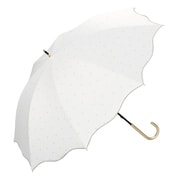 長傘 日傘 晴雨兼用 遮光 ハートメロウ 50cm 手開き式 遮光率100% UVカット率100% オフ(オフホワイト) 81-17761-101OF