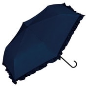 折りたたみ傘 日傘 晴雨兼用 遮光 クラシックフリル ミニ 50cm 手開き式 完全UVカット ネイビー 801-11820-102NV