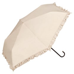 折りたたみ傘 日傘 晴雨兼用 遮光 クラシックフリル ミニ 50cm 手開き式 完全UVカット ベージュ 801-11820-102BE