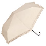 折りたたみ傘 日傘 晴雨兼用 遮光 クラシックフリル ミニ 50cm 手開き式 完全UVカット ベージュ 801-11820-102BE