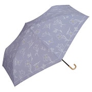 折りたたみ傘 日傘 晴雨兼用 遮光 フラワードローイング ミニ 55cm 手開き式 完全UVカット ブルーグレー 801-12623-102BLGY
