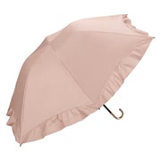 折りたたみ傘 日傘 晴雨兼用 遮光 ドームパラソル フリル ミニ 55cm 手開き式 遮光率100% UVカット率100% ピンク 801-13217-102PK