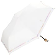 折りたたみ傘 日傘 晴雨兼用 遮光 ニュアンスライン ミニ 50cm 手開き式 遮光率100% UVカット率100% オフ(オフホワイト) 801-17733-102OF