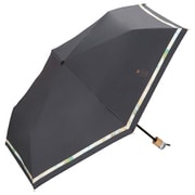 折りたたみ傘 日傘 晴雨兼用 遮光 ニュアンスライン ミニ 50cm 手開き式 遮光率100% UVカット率100% ブラック 801-17733-102BK