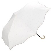 折りたたみ傘 日傘 晴雨兼用 遮光 ハートメロウ ミニ 50cm 手開き式 遮光率100% UVカット率100% オフ(オフホワイト) 801-17761-102OF