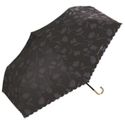 折りたたみ傘 日傘 晴雨兼用 遮光 フラワーシャドウ ミニ 55cm 手開き式 遮光率100% UVカット率100% チャコール 801-18067-102