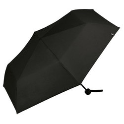 日傘 折りたたみ傘 晴雨兼用 遮光 ミニマムベーシックパラソル ユニセックス 55cm 手開き式 3段骨 一級遮光 UVカット率100％ 遮熱効果 内側黒コーティング加工 UPF50＋ はっ水加工 グラスファイバー骨 ブラック 801-18162-102BK