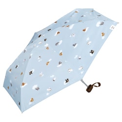 日傘 折りたたみ傘 晴雨兼用 飛行犬×Wpc. 空飛ぶ遮光ワンブレラ ミニ 47cm 手開き式 5段骨 一級遮光 UVカット率100% 遮熱効果 内側黒コーティング加工 UPF50＋ はっ水加工 ブルー サックス 801-HK003-102SX