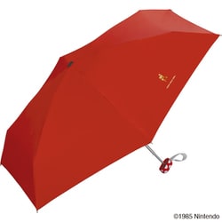 日傘 折りたたみ傘 晴雨兼用 遮光タイニー スーパーマリオブラザーズ ミニ 47cm 手開き式 5段骨 一級遮光 UVカット率100% 遮熱効果 内側黒コーティング加工 UPF50＋ はっ水加工 コンパクト レッド（マリオ） 801-ND06-102RD