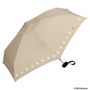 折りたたみ傘 日傘 晴雨兼用 遮光 スーパーマリオブラザーズ ミニ 50cm 手開き式 遮光率100% UVカット率100% ベージュ 801-ND07-102BE