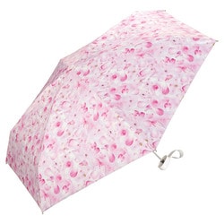日傘 折りたたみ傘 婦人用 晴雨兼用 plantica×Wpc. フラワープリントタイニー 47cm 手開き式 5段骨 一級遮光 UVカット率100% 遮熱効果 内側黒コーティング加工 UPF50＋ はっ水加工 ピンク PLP003-001-102PK