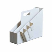 収納 ファイルボックス A4 小物ポケット付 ホワイト フィッツ キャリーファイルボックス