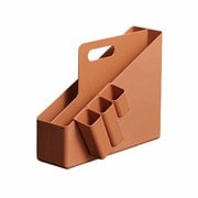 収納 ファイルボックス A4 小物ポケット付 オレンジ フィッツ キャリーファイルボックス