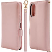 BASIO active3用 手帳型ケース カード入れ おしゃれ スタンド機能 シンプル ハンドストラップ付き マグネット式 ライトピンク 8778BAA3BHSLPK