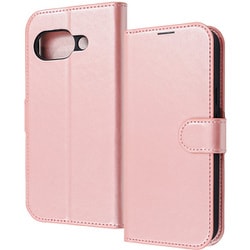Google Pixel 9a用 耐衝撃 マグネットベルト シンプル 手帳型レザーケース シャイニーピンク RT-GP9AELC1/P