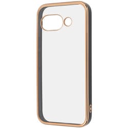 Google Pixel 9a用 LUSTANT 衝撃吸収 バンパー キラキラ メタリック カラフル ハイブリッドケース ブラック_ゴールド IN-GP9ACC17/BGD