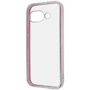 Google Pixel 9a用 LUSTANT 衝撃吸収 バンパー キラキラ メタリック カラフル ハイブリッドケース ライトピンク_シルバー IN-GP9ACC17/LPSV