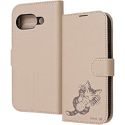 Google Pixel 9a用 猫のダヤン 衝撃吸収 マグネットベルト シンプル 手帳型レザーケース ダヤン_にゃんキュー IJ-IGP9AELC1BE/DY5