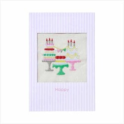 [限定]カード annas（アンナス） 刺繍 多目的 ケーキ D08042