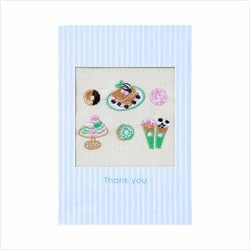 [限定]カード annas（アンナス） 刺繍 ありがとう マカロン D08044