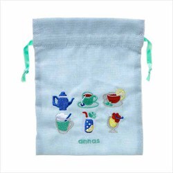 [限定]ミニ巾着 annas（アンナス） 刺繍 ドリンク F13041