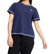 接触冷感 ロゴTシャツ レディース カットソー アンピール(ネイビー)(001) Sサイズ ZTFBF60