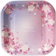 スクエアペーパープレート 桜柄 縦18.5cm×横18.5cm 7枚 ピンク