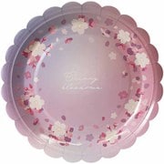 レースペーパープレート 桜柄 直径23cm 6枚 ピンク
