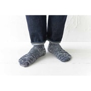 「呼吸する和紙靴下」 ミドル丈 Mサイズ 25～28cm ミックスブラック [和紙 シークレット5本指 ソックス]