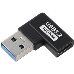USBアダプタ Aオス - Cメス 左L型 10Gbps U32AC-LFAD