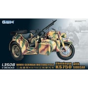 L3508 1/35 WWII ドイツ軍用サイドカー KS750 トレーラー2種付き [組立式プラスチックモデル]