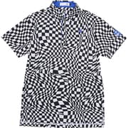 ゴルフシャツ メンズ VICHY チェック半袖シャツ Lサイズ ブラック LG5SHS01M BK00 L