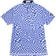 ゴルフシャツ メンズ VICHY チェック半袖シャツ LLサイズ ブルー LG5SHS01M BL00 LL