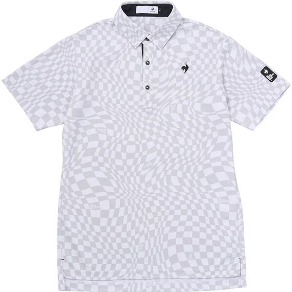 ゴルフシャツ メンズ VICHY チェック半袖シャツ Mサイズ グレー LG5SHS01M GY00 M