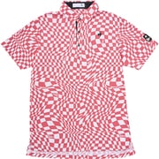 ゴルフシャツ メンズ VICHY チェック半袖シャツ Lサイズ ピンク LG5SHS01M PK00 L