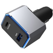 DC充電器 120W PD100W/QC20W 対応 USB 2ポート 自動判定 LEDランプ 搭載 DC12V-24V対応 ブラック DC-072