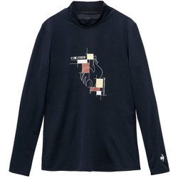 モックネック長袖シャツ レディース テニス シャツ ネイビー Lサイズ LN5SLT50L