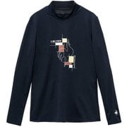 モックネック長袖シャツ レディース テニス シャツ ネイビー Mサイズ LN5SLT50L