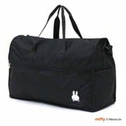 H0004 B260 [ミッフィー 折り畳み ボストンバッグ L ブラックフェイス]