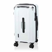 スクエア型 スーツケース ジッパータイプ 旅行日数目安:1~4泊 45L TSAロック搭載 ストッパー機能 ドリンクホルダー付き S メタリックホワイト HPL2307-S