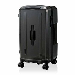 スクエア型 スーツケース ジッパータイプ 旅行日数目安：4～7泊 72L TSAロック搭載 ストッパー機能 ドリンクホルダー付き M メタリックガンメタ HPL2307-M