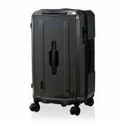 スクエア型 スーツケース ジッパータイプ 旅行日数目安:4~7泊 72L TSAロック搭載 ストッパー機能 ドリンクホルダー付き M メタリックガンメタ HPL2307-M
