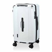 スクエア型 スーツケース ジッパータイプ 旅行日数目安:4~7泊 72L TSAロック搭載 ストッパー機能 ドリンクホルダー付き M メタリックホワイト HPL2307-M