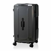 スクエア型 スーツケース ジッパータイプ 旅行日数目安:7泊~ 90L TSAロック搭載 ストッパー機能 ドリンクホルダー付き L メタリックガンメタ HPL2307-L