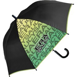 子供用傘 サウシーフロー 55cm ジャンプ 透明窓つき ライム 555-045