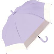 子供用傘 晴雨兼用 UV 50cm子供バイカラー窓付き 50cm 手開き 透明窓つき UVカット加工 パープル 955-007