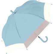 子供用傘 晴雨兼用 UV 50cm子供バイカラー窓付き 50cm 手開き 透明窓つき UVカット加工 サックス 955-007